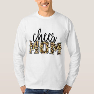 Cheerleader Mama Leopard Print Womens Proud Cheerl T-Shirt