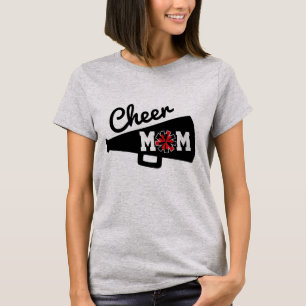 Cheerleader Mama Schwarz-weiß Red Gray T-Shirt