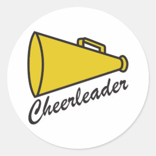 CHEERLEADER-MEGAPHON RUNDER AUFKLEBER
