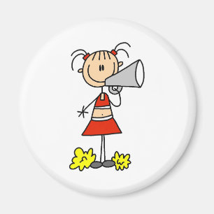 Cheerleader mit Megaphone Magnet