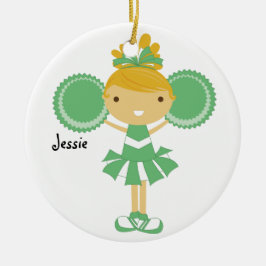 Cheerleader-Name-Verzierung KRW grüne Keramik Ornament