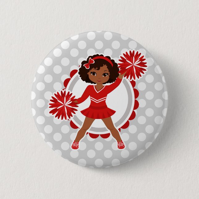 Cheerleader - Niedlicher amerikanischer Cheerleade Button (Vorderseite)