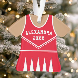 Cheerleader-Outfit Varsity-Team Uniform Rot Ornament