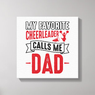 Cheerleader Papa Vintage Engraving Shirt Design_1 Leinwanddruck