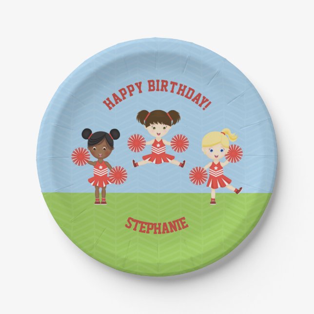 Cheerleader Party Pappteller (Vorderseite)