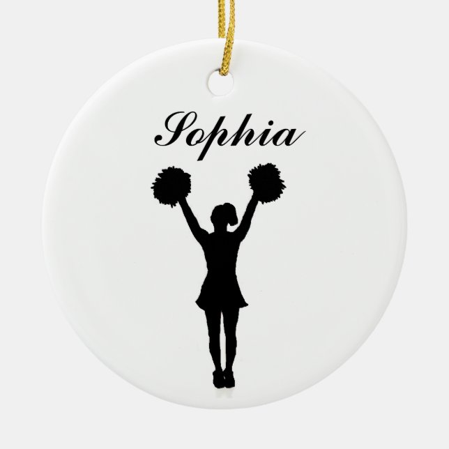 Cheerleader-personalisierte Weihnachtsverzierung Keramikornament (Vorne)