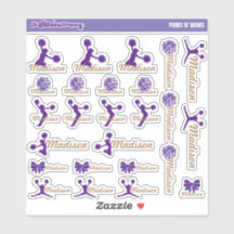 Cheerleader Pom Labels Personalisiert | Schule