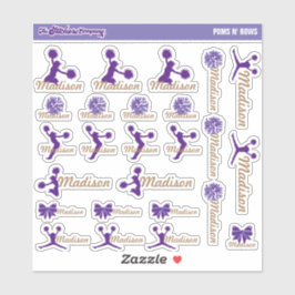 Cheerleader Pom Labels Personalisiert | Schule