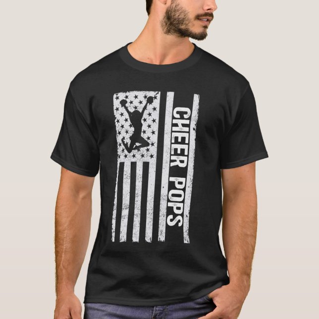 Cheerleader-Pop Pop US Flag Cheerlead T-Shirt (Vorderseite)