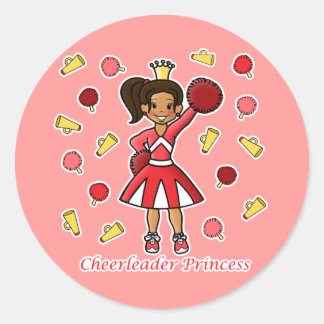 Cheerleader Princess Runder Aufkleber