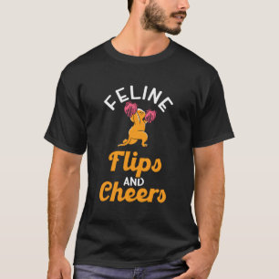 Cheerleader Proud Cheer Cat Lover Cheerleader Ani T-Shirt