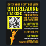 Cheerleader QR Code Sign, Cheerleader Classes Flyer<br><div class="desc">Cheerleader QR Code Sign,  Cheerleader Classes Werbung Flyer durch den Business Card Store.</div>