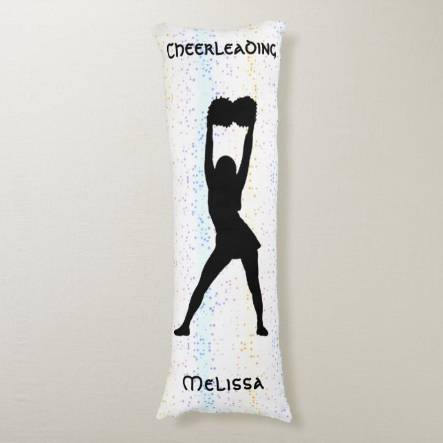 Cheerleader Rainbow Confetti Personalisiert Seitenschläferkissen (Vorderseite Vertikal)