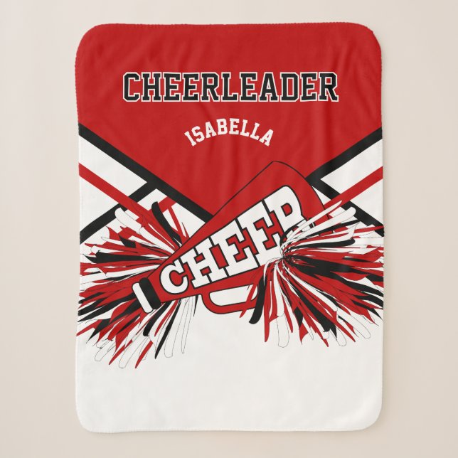 Cheerleader 📣 Red, White & Black Sherpadecke (Vorderseite)