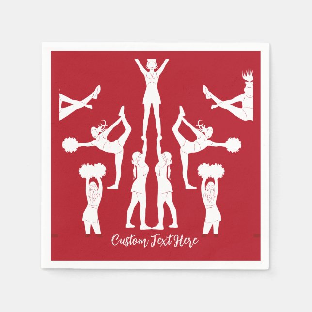 Cheerleader Red White Cheerleader Personalisiert Serviette (Vorderseite)