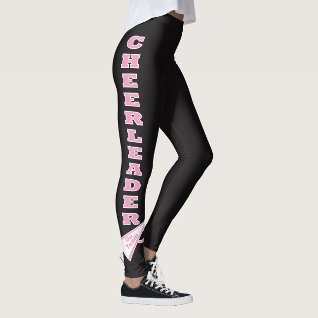 Cheerleader-rosa Typografie-Buchstaben Leggings (Rechts)