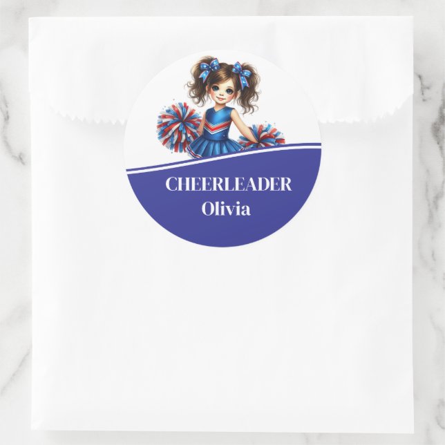 Cheerleader Runder Aufkleber (Tasche)