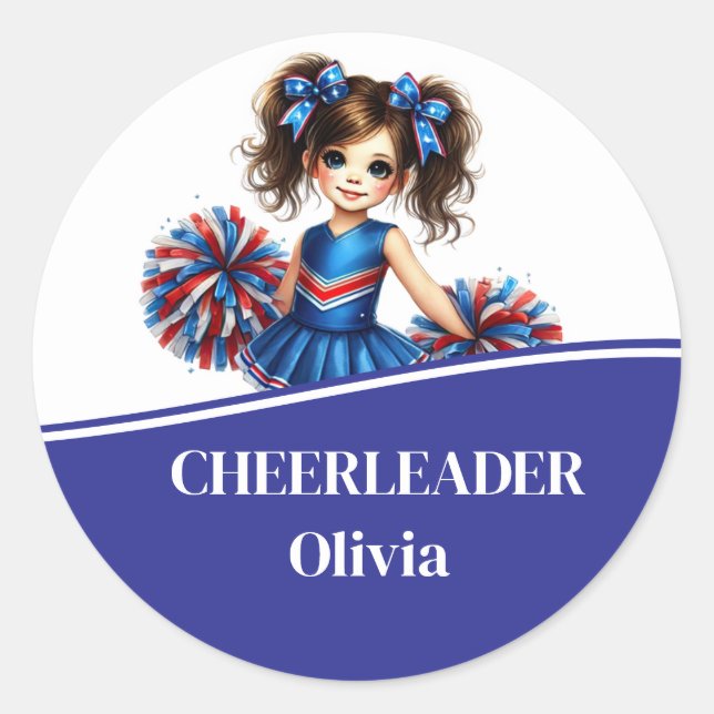 Cheerleader Runder Aufkleber (Vorderseite)