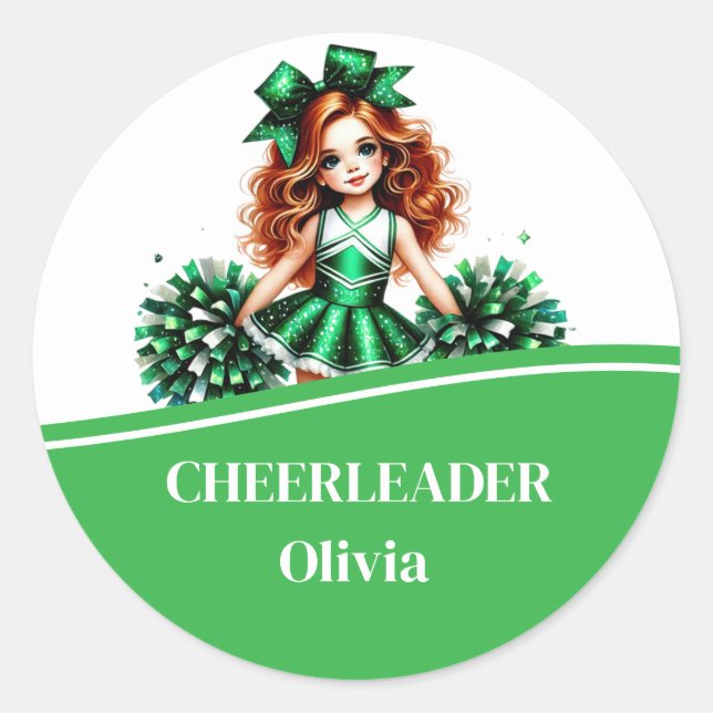 Cheerleader Runder Aufkleber (Vorderseite)