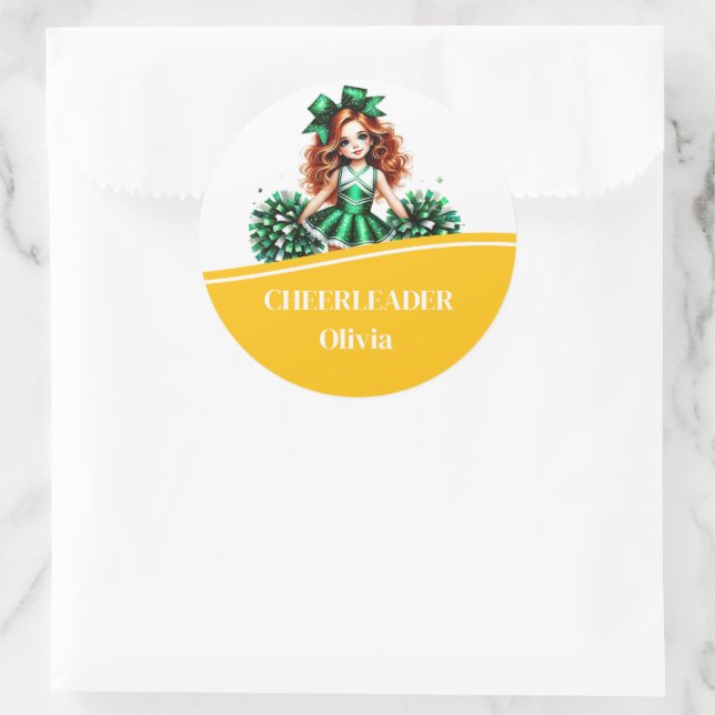 Cheerleader Runder Aufkleber (Tasche)