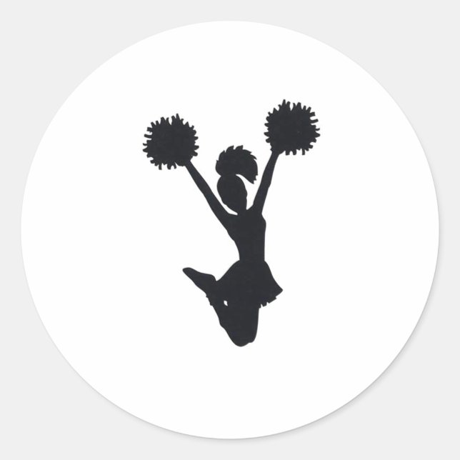 Cheerleader Silhouette Runder Aufkleber (Vorderseite)