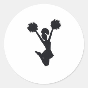 Cheerleader Silhouette Runder Aufkleber