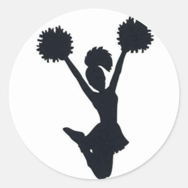 Cheerleader Silhouette Runder Aufkleber (Vorderseite)
