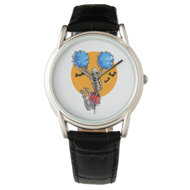 Cheerleader Skeleton Halloween Cheer Mama Girls Wo Armbanduhr (Vorderseite)