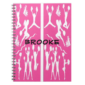 CHEERLEADER SPIRAL NOTEBOOK DESIGIGING WHITE AND P NOTIZBLOCK