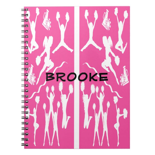 CHEERLEADER SPIRAL NOTEBOOK DESIGIGING WHITE AND P NOTIZBLOCK (Vorderseite)