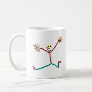Cheerleader springende Stockfigur Kaffeetasse