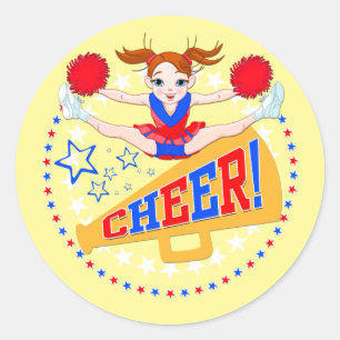 Cheerleader-Sticker Runder Aufkleber