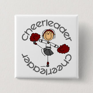 Cheerleader-Strichmännchen Button