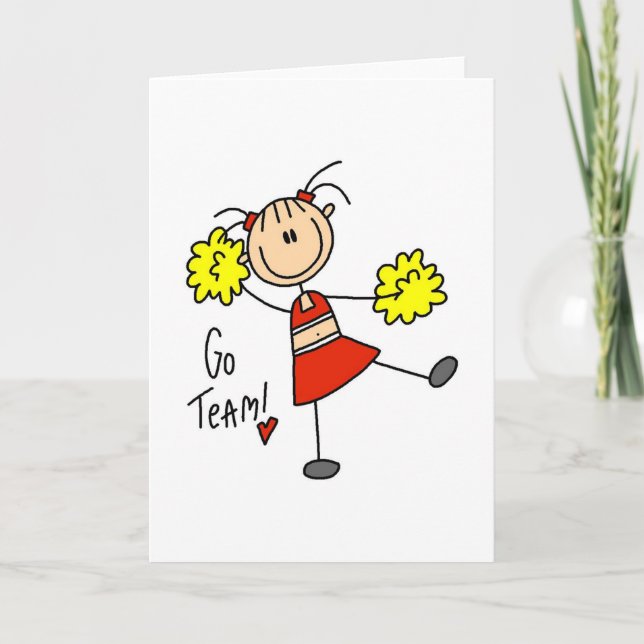 Cheerleader Strichmännchen Card Karte (Vorderseite)