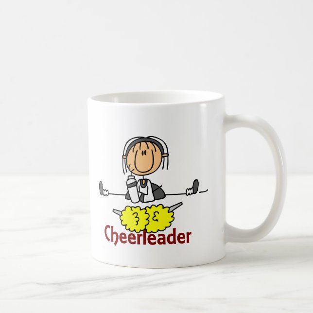 Cheerleader-Strichmännchen Kaffeetasse (Rechts)