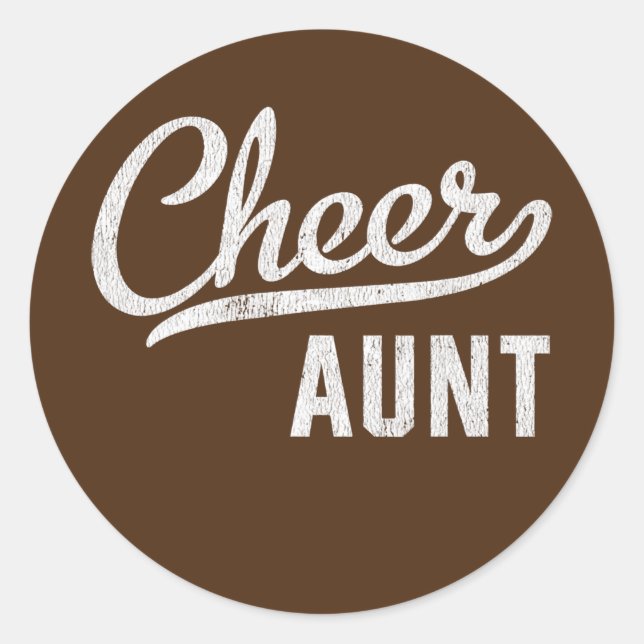 Cheerleader Tante Runder Aufkleber (Vorderseite)