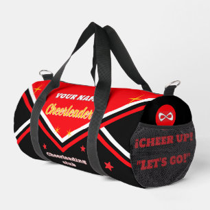 Cheerleader-Tasche, personalisiert rot, weiß & sch Duffle Bag