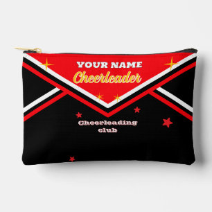 Cheerleader-Tasche, personalisiert rot, weiß & sch Zubehörtasche