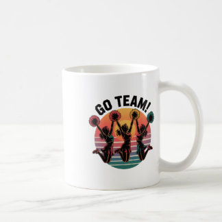 Cheerleader-Team Retro-Sonnenuntergang-Pom-Pom-Spr Kaffeetasse