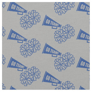 Cheerleader Team School Colors Blue & Silver Grau Stoff