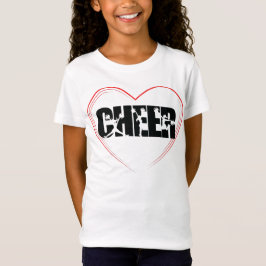 Cheerleader Typografie Cheer Silhouette Liebe Girl T-Shirt