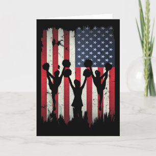 Cheerleader Usa Amerikanische Flagge 4. Juli Cheer Karte