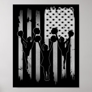 Cheerleader Usa Amerikanische Flagge 4. Juli Cheer Poster
