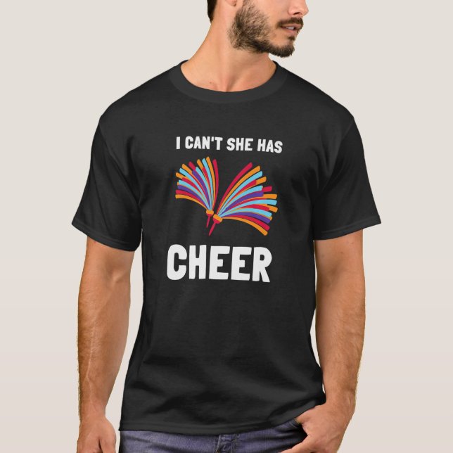 Cheerleader Vater Vater ich kann sie nicht T-Shirt (Vorderseite)