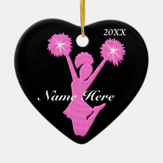 Cheerleader-Weihnachten verziert PERSONALISIERTES Keramikornament (Vorne)