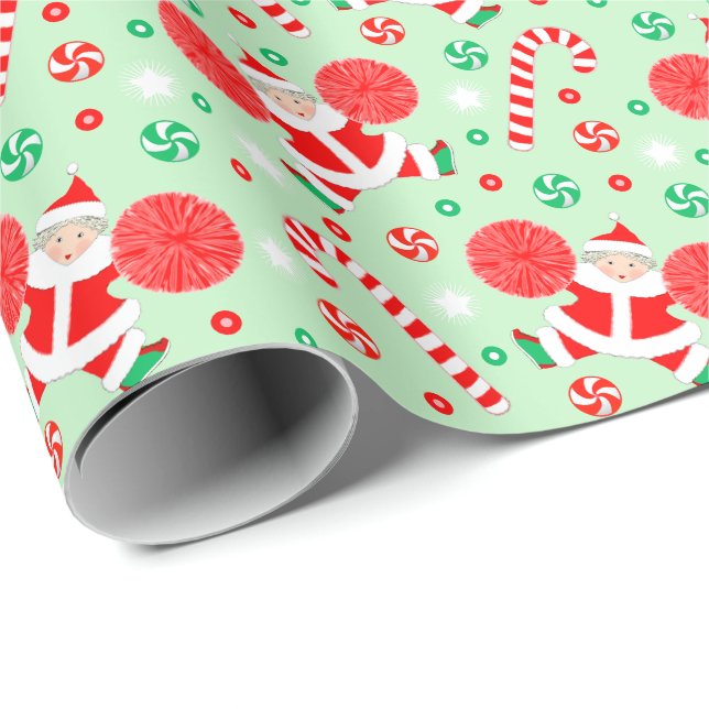 Cheerleader-Weihnachtsgeschenk Geschenkpapier (Rolleneckpunkt)