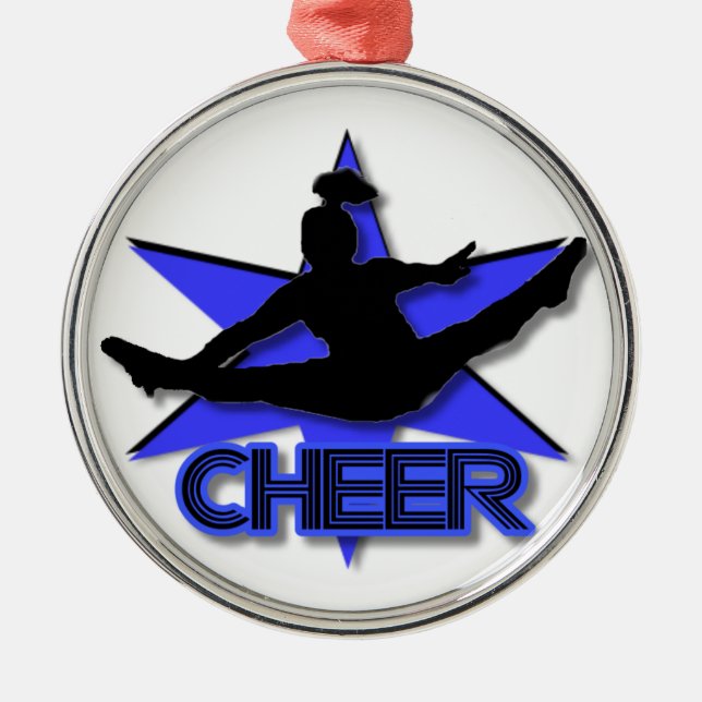 Cheerleader-Weihnachtsverzierung Silbernes Ornament (Vorne)