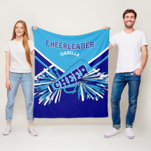 📣 Cheerleaderin Baby Blau, Blau & Weiß Fleecedecke
