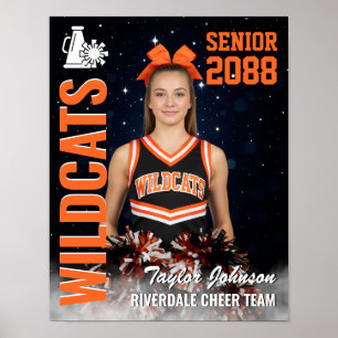 Cheerleaderin des Senior Cheer Teams Nacht Star Fo Poster