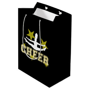 Cheerleaderschwarzes und Goldgeschenk-Tasche Mittlere Geschenktüte